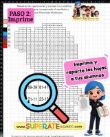 Hoja imprimible de Pixeles de la Independencia de México con sumas y restas